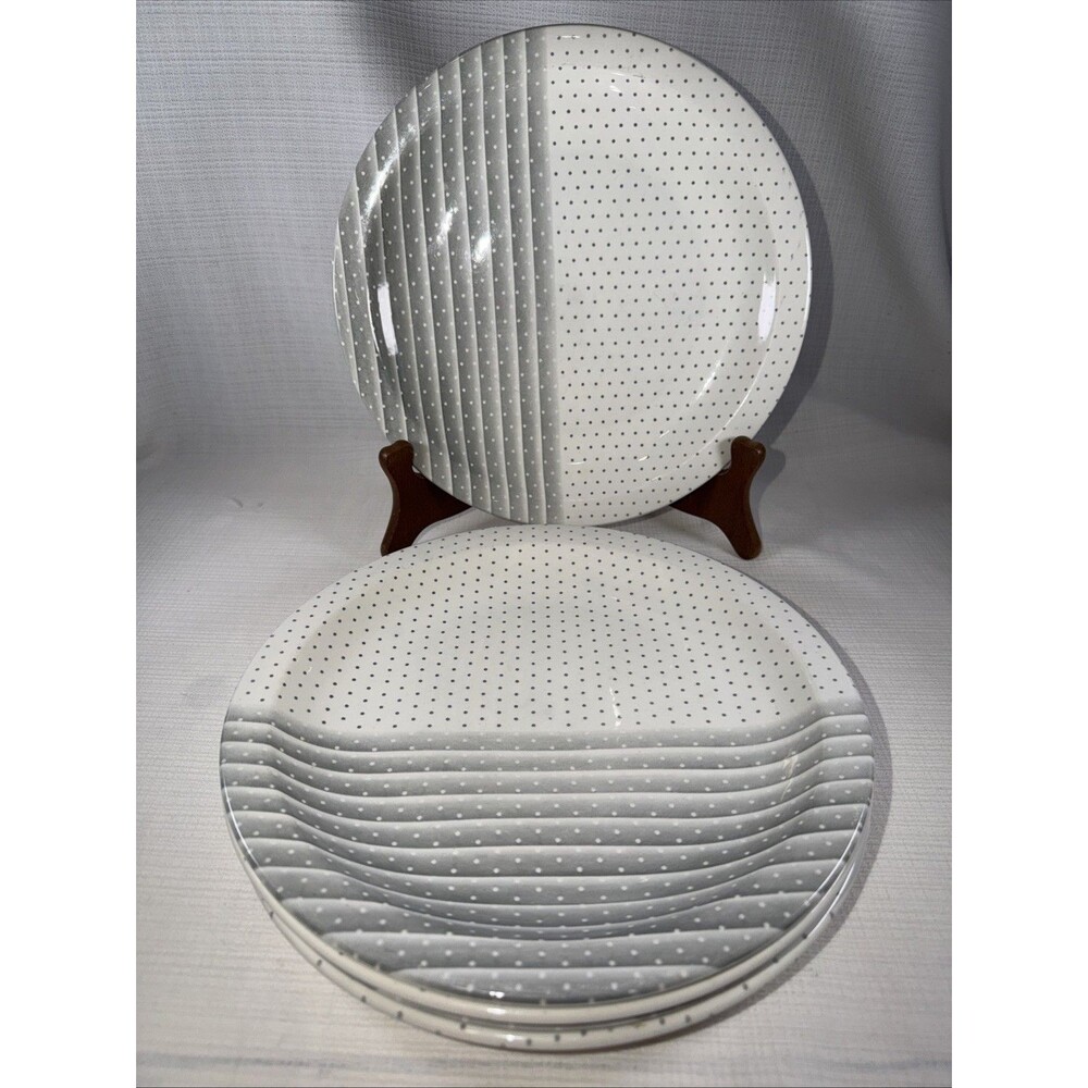 Vintage Churchill England Ironstone Plates - Shades Gray Pattern Set of 5